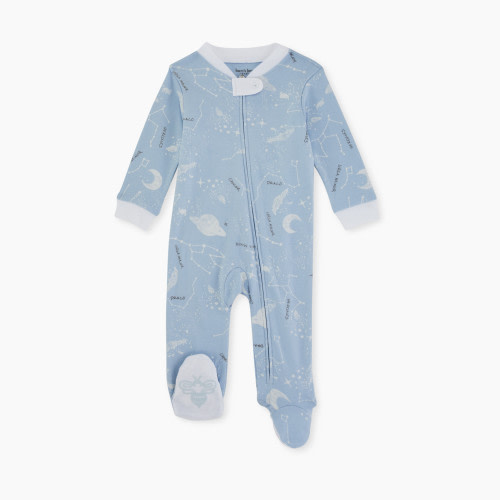 Burt's Bees Baby Organic Cotton Sleep & Play - Little Planetarium Blue, Newborn