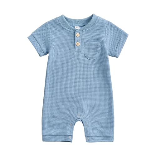 Kuriozud Newborn Infant Unisex Baby Boy Girl Clothes Button Romper Jumpsuit Basic One Piece Outfits