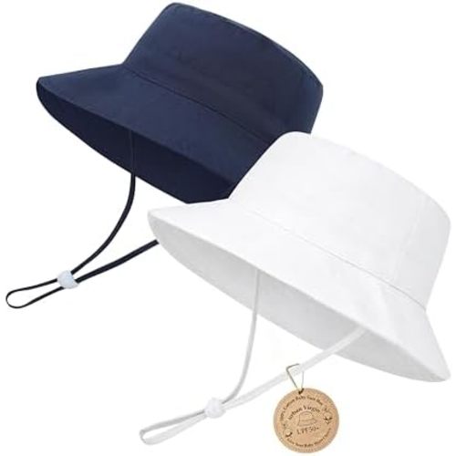 Baby Sun Hat UPF 50+ Sun Protective Toddler Bucket Hat Summer Kids Beach Hats Wide Brim Outdoor Play Hat for Boys Girls