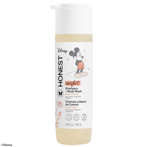 The Honest Company   2-in-1 Cleansing Shampoo + Body Wash, Disney’s Mickey Mouse Comfort Sweet Cream, 10 fl Oz