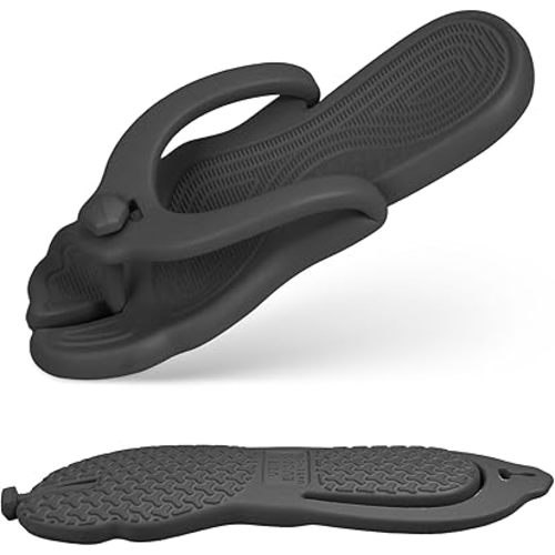 Rosoz Flip Flops for Women Men Foldable Travel Slippers Lightweight Shower Shoes Non-Slip Quick-Dry Bathroom Camp Beach Sandals