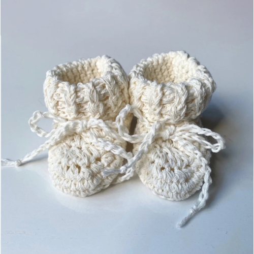 Cotton Tie Baby Booties