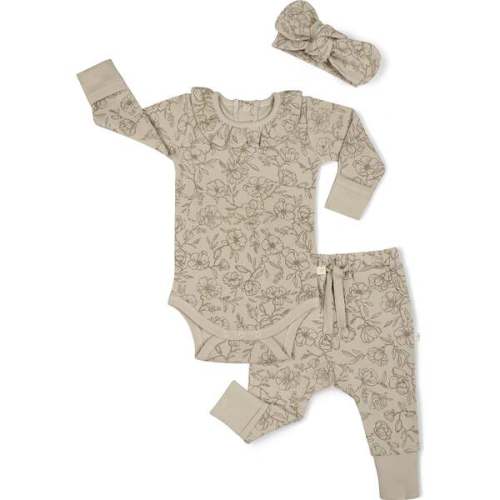 Organic Ruffle Onesie & Pants Set, Vintage Bloom - Makemake Organics | Maisonette