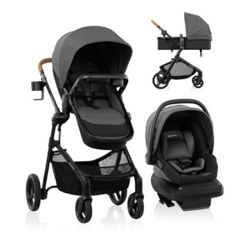 Evenflo Pivot Travel System with LiteMax NXT Infant Car Seat - Silverado Gray
