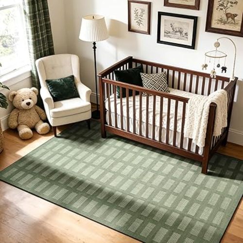 Washable Area Rugs 5'x7', Ultra Soft Carpet for Kids Room,Non-Slip/Low Pile,Stain Resistant, Indoor Carpet for Bedroom Nursery Kids Playroom Office Dining Room Home House Décor