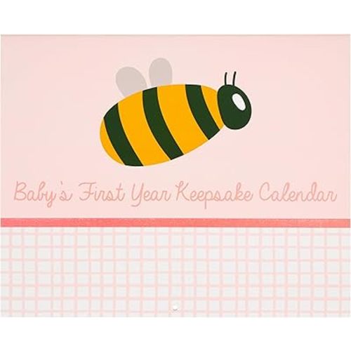 C.R. Gibson Our Little Snuggle Bug Baby Milestone Calendar - Baby’s First Year Milestones, Adorable Keepsake