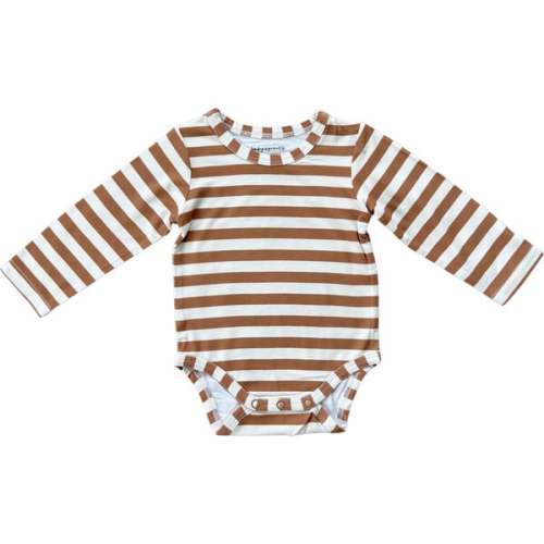 Baby Long Sleeve Bodysuit Caramel Stripe - Babysprouts | Maisonette