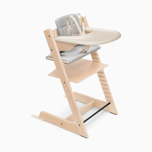 Stokke Tripp Trapp High Chair Complete² - Natural / Anthracite Cushion/ Vanilla White Tray