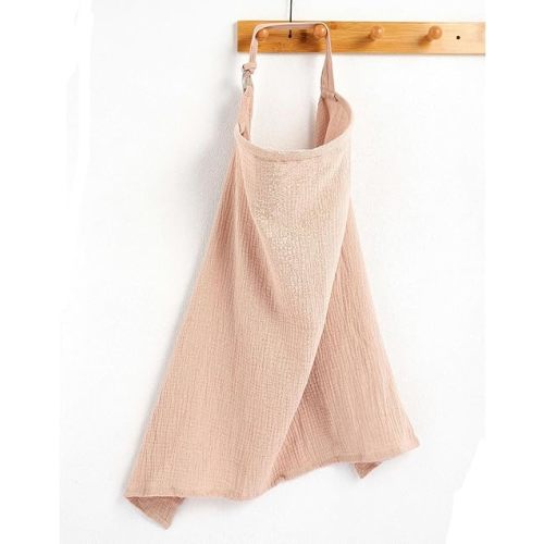 Muslin Nursing Cover for Breastfeeding Upgraded Breastfeeding Cover with Rigid Hoop, 100% Cotton (Khaki Color)