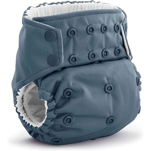 Kanga Care Rumparooz G3 AWJ Cloth Diaper Reusable One Size Pocket Diaper Patented Inner Double Gusset 2 pcs Microfiber Insert Soaker (6-55+ lbs) - Dusk