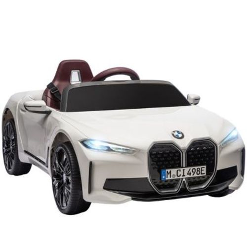 Aosom Electric Car for Kids, 12V Licensed BMW Ride-on Car with 2.4G Remote Control, Suspension System, Horn Honking, Music, Lights, White