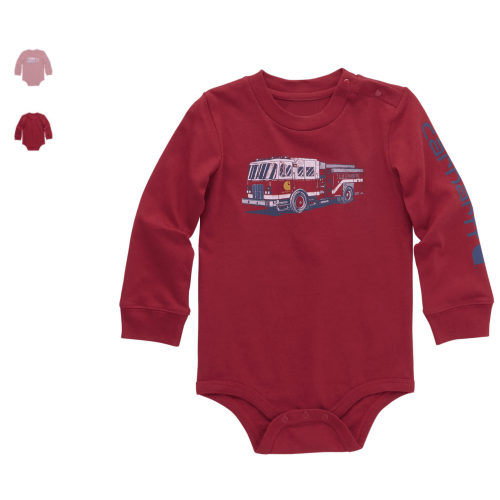 Carhartt Infant Boys' Firetruck Long Sleeve Graphic Onesie | Boot Barn
