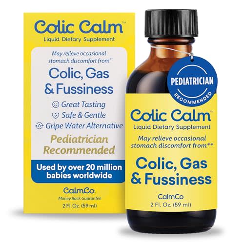 Colic Calm Infant Gripe Water for Colic, Helps Fussiness, Upset Stomach, and Baby Gas Relief, 2 fl oz (Pack of 1)