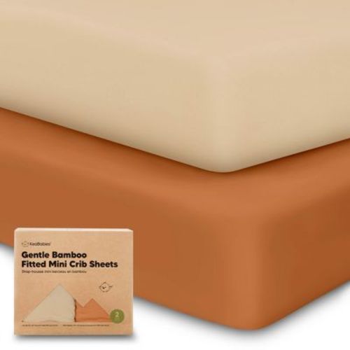 Keababies 2-pack Isla Mini Crib Sheets, Pack And Play Sheets Fitted, Pack N Play Sheets, Fitted Crib Sheet (pine Grove)