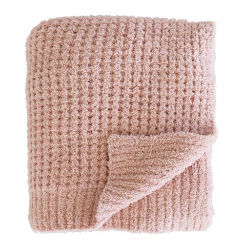 CuddleLane™ Luxe Waffle Blankets | Solids | Wild Rose