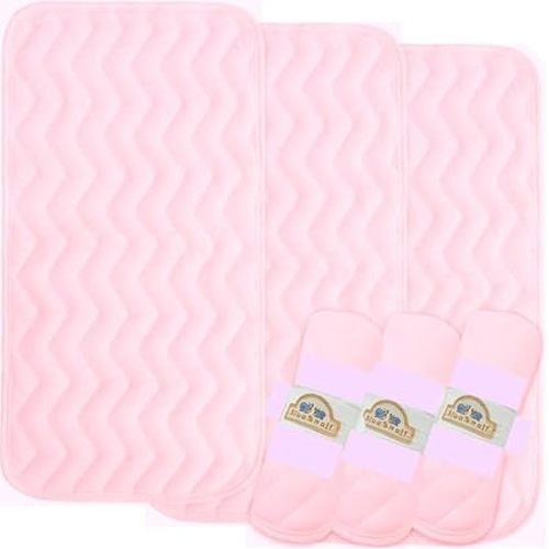 BlueSnail Waterproof and Portable Baby Changing pad Liners 3 Count,14” x 27”(Light Pink)
