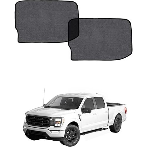 Car Window Shade for Ford F150 2021-Now,2 Pack UV & Glare Protection, Breathable Privacy Screen, Insect & Bug Blocker Magnetic Mesh Side Rear Sun Shades for Baby Camping, Napping & Travel