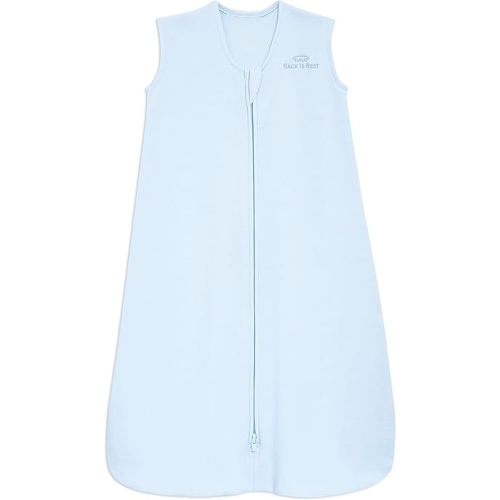 HALO SleepSack, 100% Cotton Wearable Blanket, Swaddle Transition Sleeping Bag, TOG 0.5, Baby Blue, Medium