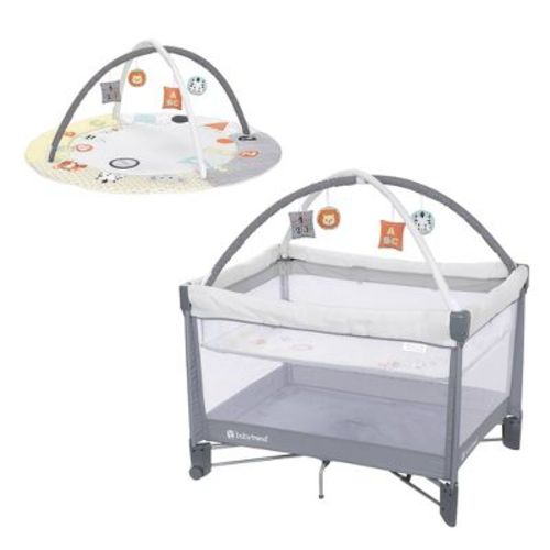 Baby Trend Play Suite 3-in-1 Quick-Fold Playard with Baby Gym - Quartz Stone