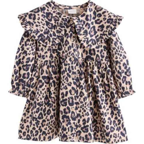 Kids' Ruffle Long Sleeve Cotton Blend Dress