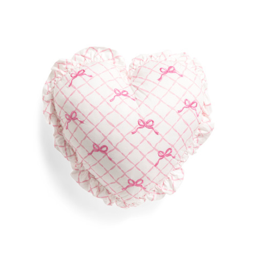 20x19 Beautiful Bow Trellis Ruffle Heart Pillow | Throw Pillows | Marshalls