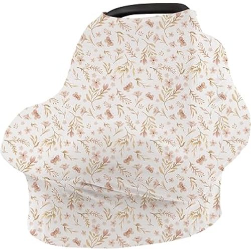 Konssy Baby Car Seat Covers- Multi-use Carseat Canopy for Babies, Stretchy Infant Carseat Cover Boy, Shower Gifts for Unisex Boys and Girls