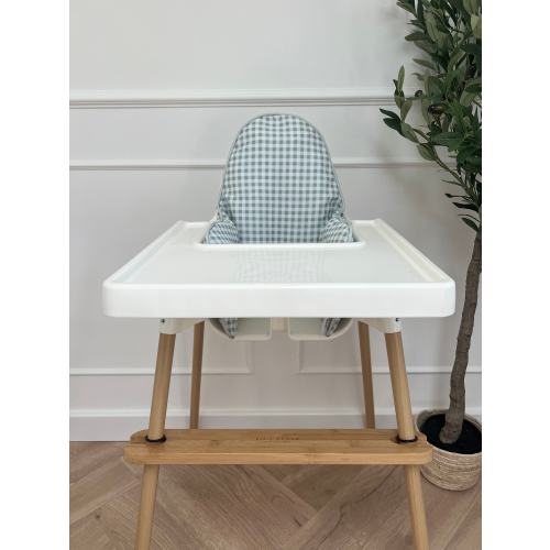 Sage Gingham Cushion Cover | Ikea Antilop cushion cover | cushion cover for highchair | high chair cushion cover | Ikea high chair |
