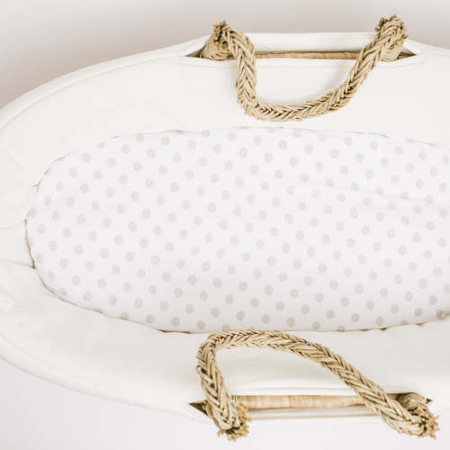 Gray Polka Dot Bassinet Sheet