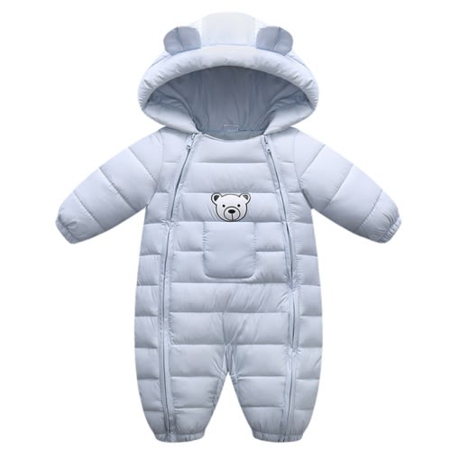 SYNPOS Baby Boy Girl Bear Hooded Puffer Snowsuit Newborn Winter Jumpsuit Jacket