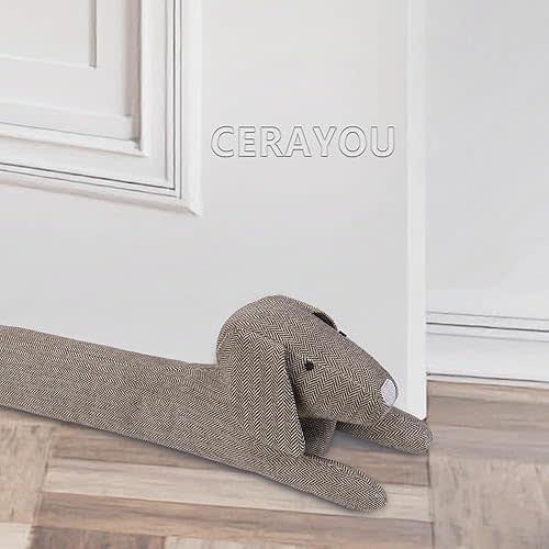 36 Inch Heavy Duty Under Door Draft Stopper, Cute Animals Shape Door & Window Draft Guard to Save Energy, Decorative Weighted Bottom Insulation Stopper Noise Air Wind Dust Blocker, Brown Dog 2