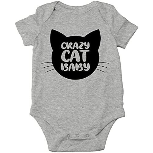 Crazy Cat Baby Bodysuit - Funny Infant Outfit Boy Girl Adorable Unisex Romper Clothing