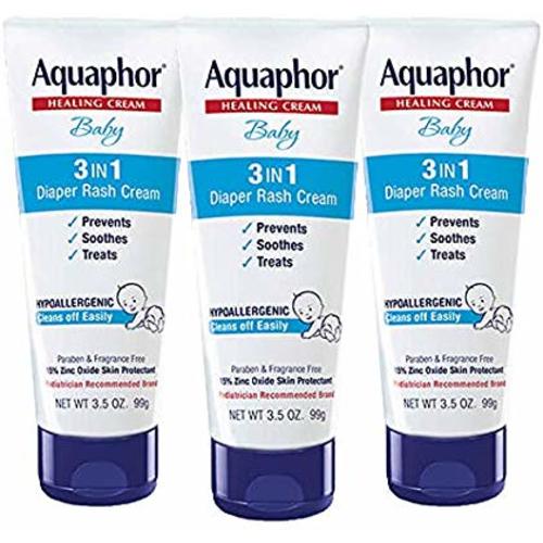 Aquaphor Baby Diaper Rash Cream 3.5 Ounce - (Pack of 3)