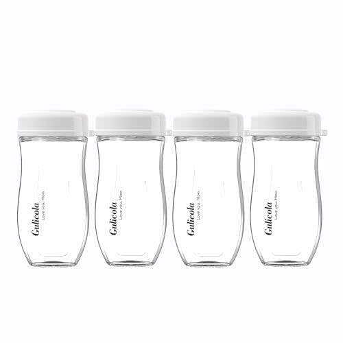 Gulicola Glass Baby Breastmilk Storage Bottles 8 oz, Wide Neck Breastmilk Collection Bottles, 4 Pack - White