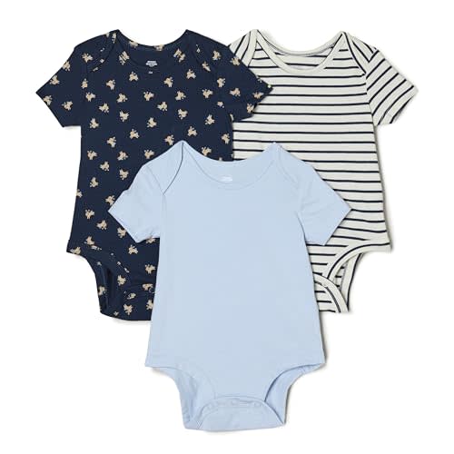 Amazon Essentials x Sofia Grainge Unisex Babies' Short Sleeve Crewneck Bodysuit, Pack of 3