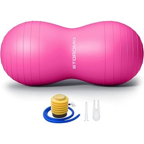 Anti-Burst Peanut Ball for Labor, Therapy, Kids with ADHD – Eco-Friendly Birth Ball for Pregnancy, Physical Therapy & Core Balance Training – Includes Pump