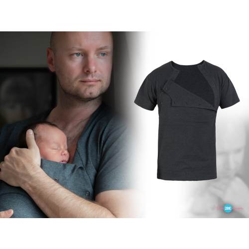 Kangaroo  Skin to Skin Bonding Care T-shirt for DAD  Cotton GRAPHITE, Christmas gift