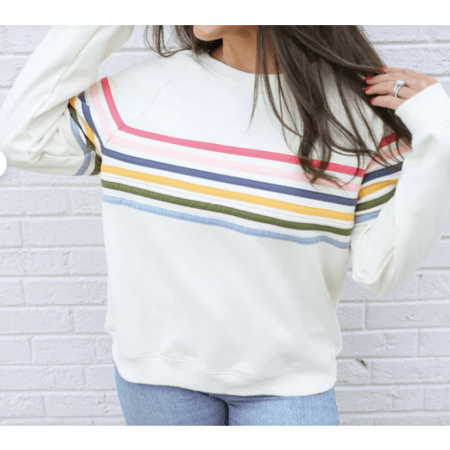 Six Stripe Invisible Zip Breastfeeding Sweatshirt