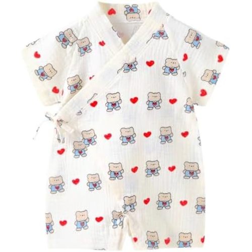 PAUBOLI Kimono Robe Newborn Cotton Yarn Robe Baby Romper Infant Japanese Pajamas…