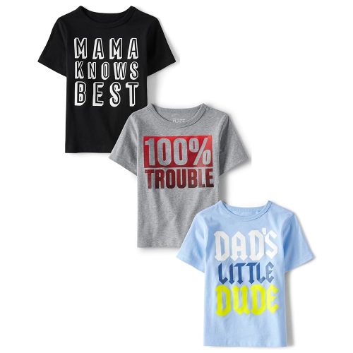 The Children's Place Baby Boys' and Toddler Family,sibiling Short Sleeve Graphic T-Shirts,multipacks
