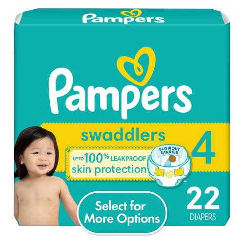 Pampers Swaddlers Baby Diaper Size 4, 22 Count (Select for More Options)