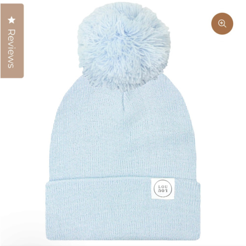 Beanie with Pom - Powder Blue