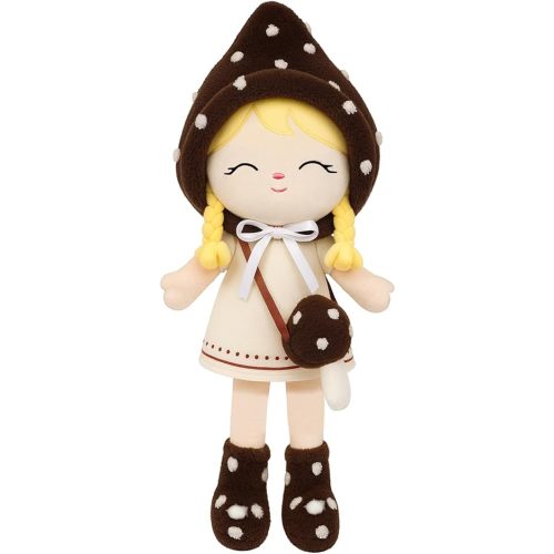 Soft Baby Doll Toys (16'') Baby Rag Doll for Girls Birthday Gifts Cuddly Plush Toys for Toddler Kids (Mushroom Girl)