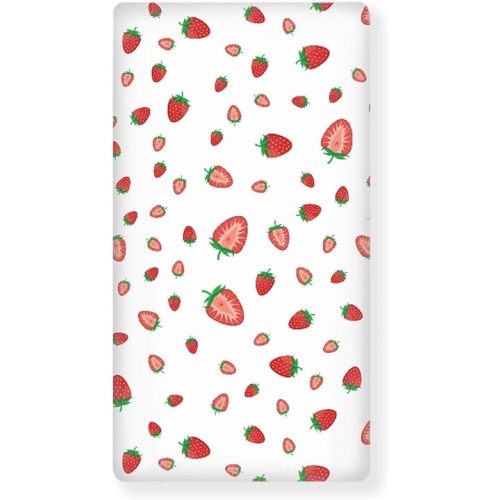 Strawberry Baby Crib Sheets for Boys Girls Fruits Print Fitted Crib Sheet for Standard Crib and Toddler Mattress Cute Baby Mattress Sheets Toddler Bed Sheet 52x28x8 in