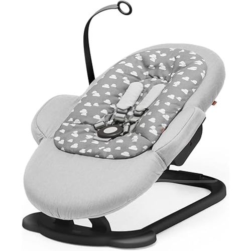 Stokke Steps Bouncer, Grey Clouds - Allows Independent Bouncing & Provides Soft Cradling Motion - Use Alone or with Stokke Steps Chair - Certified by JPMA