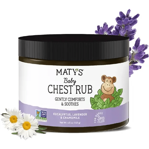 Matys Baby Chest Rub, Soothing Congestion Relief for Babies 3 Months Old & Up, Clean & Comforting Eucalyptus, Lavender, & Chamomile for Sleep, Non-GMO, Petroleum Free, Menthol Free, NEW 4.5 oz tub