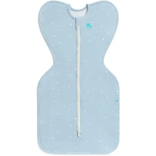 Love to Dream Swaddle Up Original, Arms Up Position, Light and Ultra Breathable Cotton - Wearable Blanket - 1.0 TOG - (20-24°C) Ideal for Moderate Temps, Small, 8-13lbs, Twinkle Powder Blue