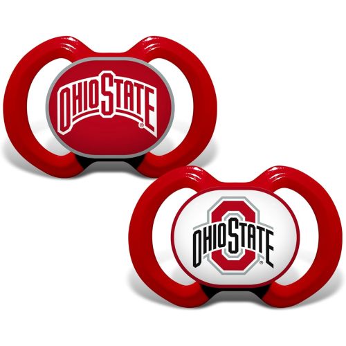 Baby Fanatic NCAA Ohio State Buckeyes Unisex OST212Gen. 3000 Pacifier 2-Pack - Ohio State University, See Description, See Description