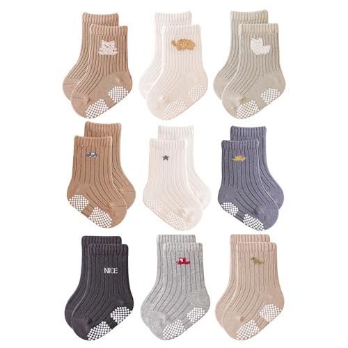 Baby Grip Socks Non Slip Grips Girls Boys Ankle Crew Newborn Infant Toddler Kids Casual Anti Skid Socks