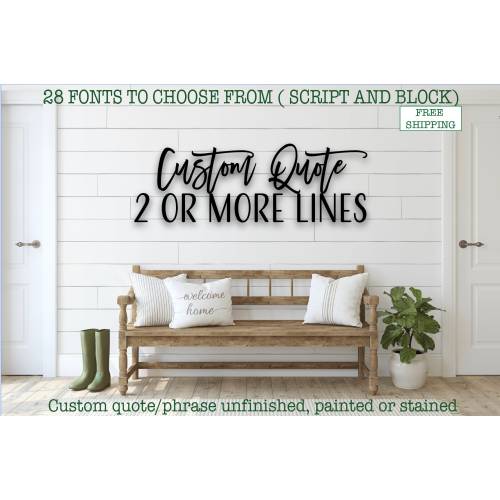 Custom quote 3D Wood Sign / Any quote you want Laser Cut/ Custom word Feature Wall Art Cursive Words / Wood word cut out / Laser Cut text