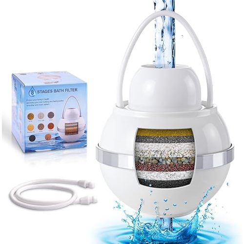 Bath Faucet Filter, 8 Stages Bath Filter for Tub Faucet, Bath Water Filter System, Bath Filter Faucet, Bath Tub Filters to Remove Chlorine and Fluoride, Bath Filter Replacement